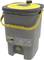 Grey composter with yellow lid and handle, brand name 'Hozelock Pure' and model 'BioMix'. Suitable for making liquid fertiliser.