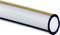 A single, smooth, silver-coloured metal pipe running from left to right and positioned at an angle.