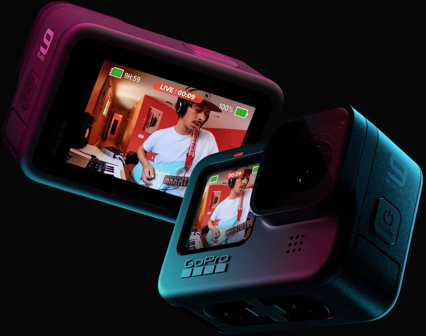 GoPro HERO 9 Black Actioncam - 5K / 30 BpS Action camera 5K, GPS, Waterproof, Shockproof, Audio stereo, Touchscreen, Wi--1