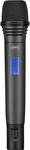 Hand-held microphone with integrated multi-frequency transmitter with UHF PLL technology