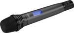 Hand-held microphone with integrated multi-frequency transmitter with UHF PLL technology