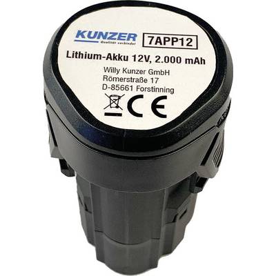 'Lithium-ion battery 12V, 2000 mAh by Willy Kunzer GmbH, with CE marking, in black.'