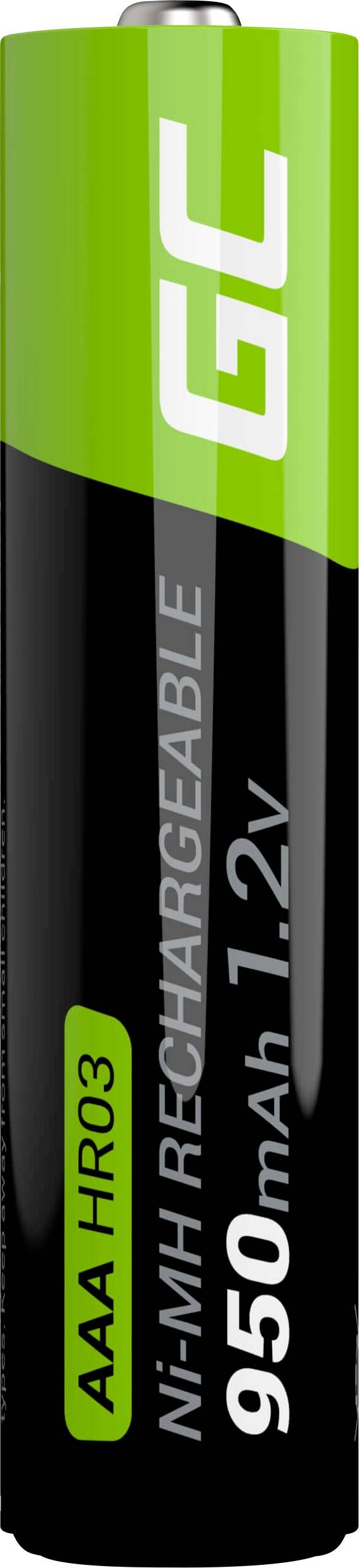 Rechargeable AAA Ni-MH Battery, 950mAh, 1.2V.