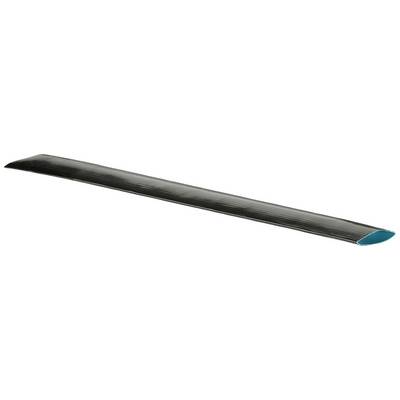 A long, narrow, black stripe with a slightly curved form on a white background.