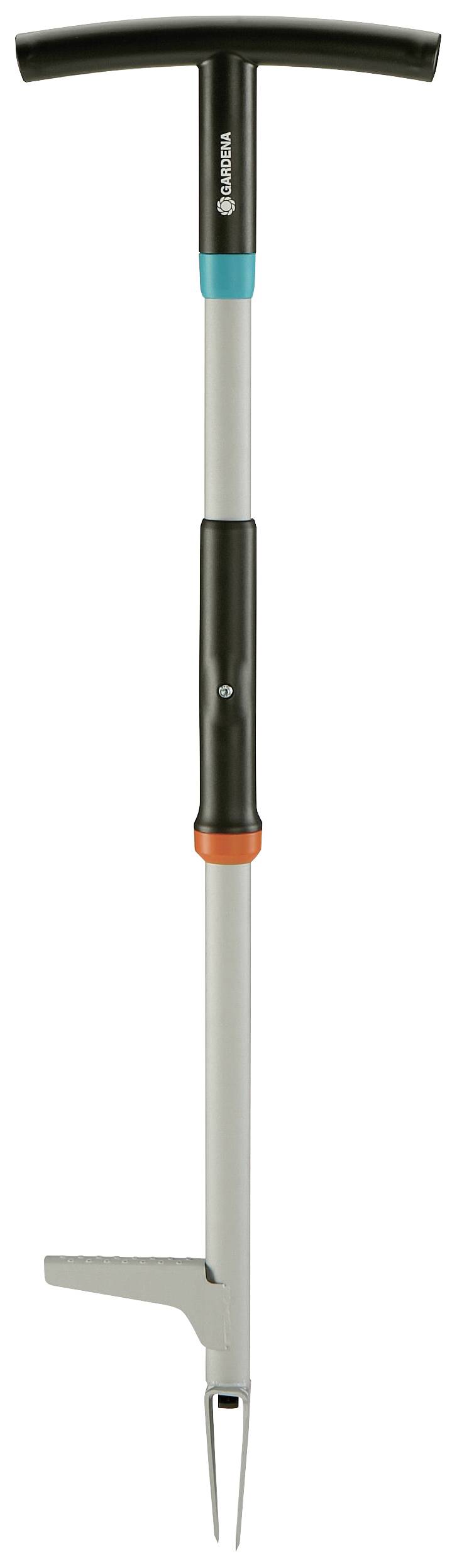 A weeding tool with a long handle and a small fork at one end, perfect for removing weeds from the garden.