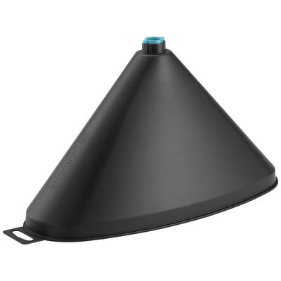 A black, conical windscreen snow brush with a blue tip.
