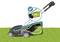 A lawn mower with a symbol indicates the maximum fill height of the grass collector.