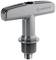 Grey-silver Gardena T-shaped garden tap connector, used for irrigation systems.