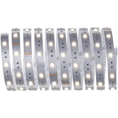 LED light strips, arranged in a regular pattern, glow in warm white. Suitable for decorative lighting.
