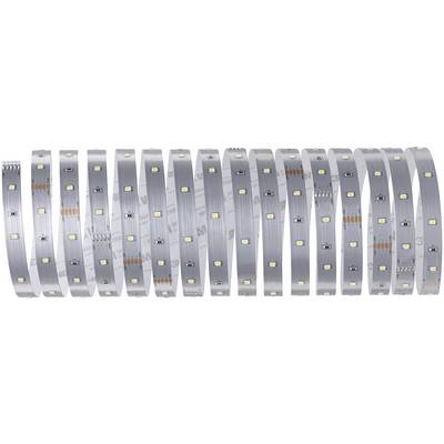 A silver-coloured LED light strip, folded multiple times. The strip displays regularly arranged yellow LED diodes.