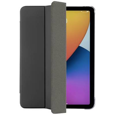 A tablet in a black protective case with an open lid. The screen displays an abstract, colourful background image.