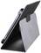 Grey tablet case in an upright, open position. The black inner lining and closure are visible.