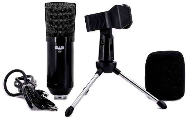 Microphone Set with Studio Microphone, Stand, Pop Filter and Cable. Suitable for Audio Recordings and Podcasting.