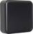 A black, square object with smooth edges, possibly an enclosure or a cover.