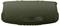 A portable, green speaker with a textile surface and side USB port. Designed for outdoor use.