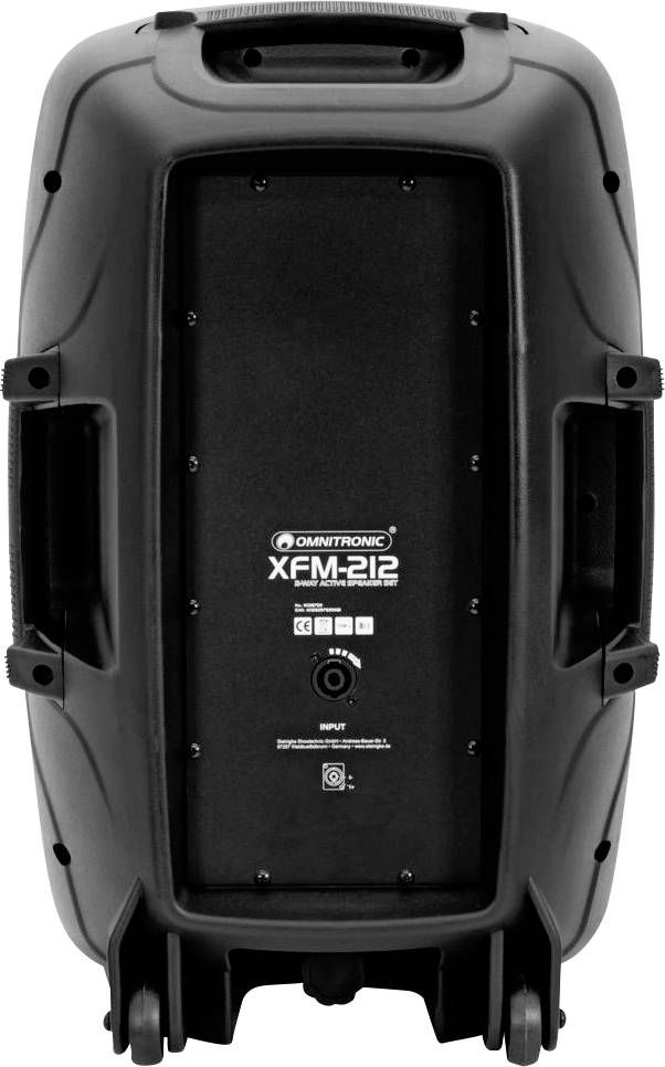 Omnitronic XFM-212AP Active PA speaker set Bluetooth, incl. microphone, Casters-2