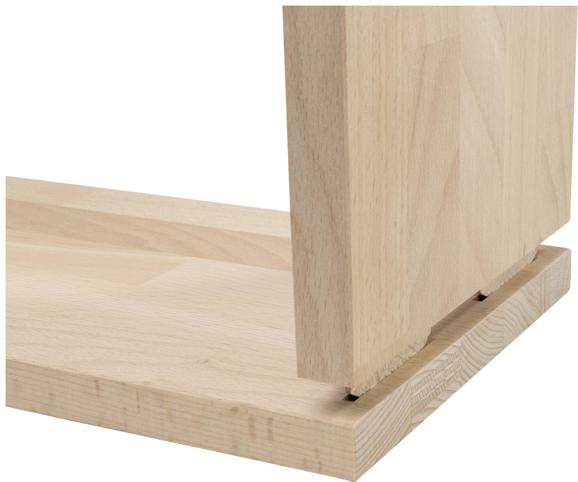 Wooden joint connecting two plates at a 90-degree angle. Shows tongue and groove detail, suitable for construction applications or furniture assembly.