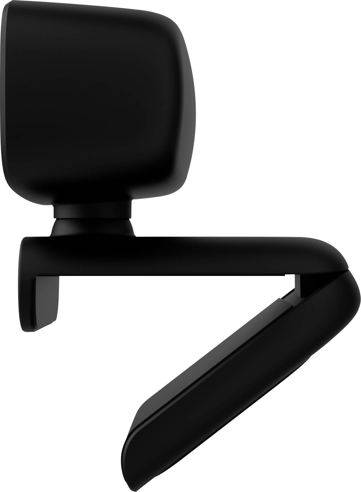 Black, wall-mounted bracket with a pivoting arm and platform. Ideal for positioning speakers or monitors.