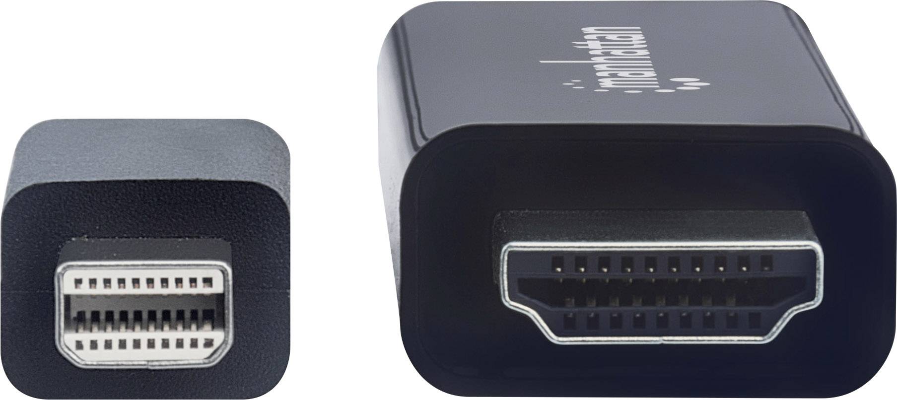 Manhattan Mini DisplayPort / HDMI Adapter cable Mini DisplayPort plug, HDMI-A plug 1.00 m Black 153270 DisplayPort cable-2