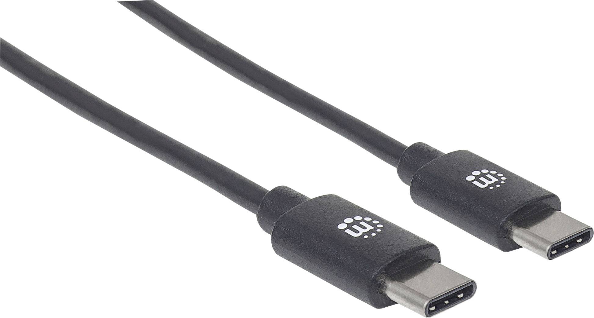 Manhattan USB cable USB 2.0 USB-C® plug 3.00 m Black 354882