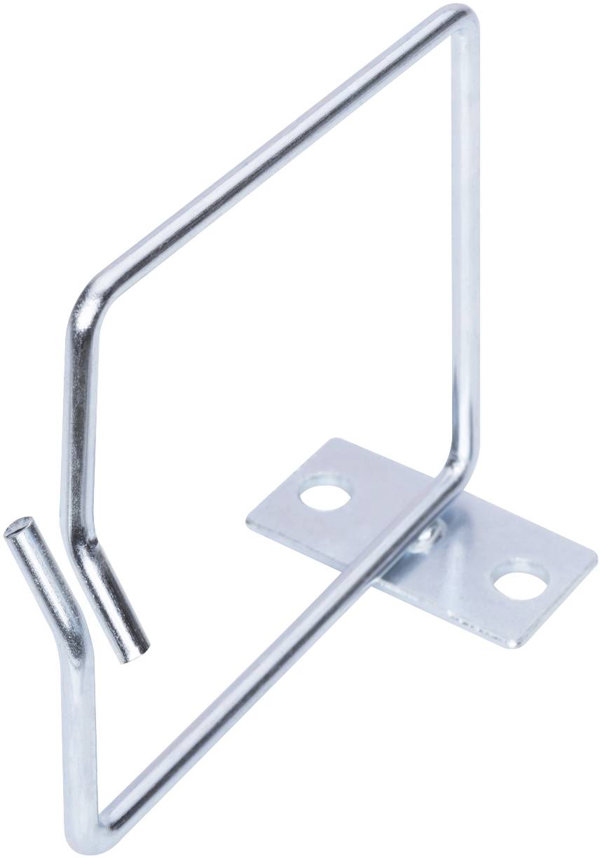 Metal bracket with a rectangular frame and two mounting holes at the base for fixing. Suitable for wall mounting or hanging.