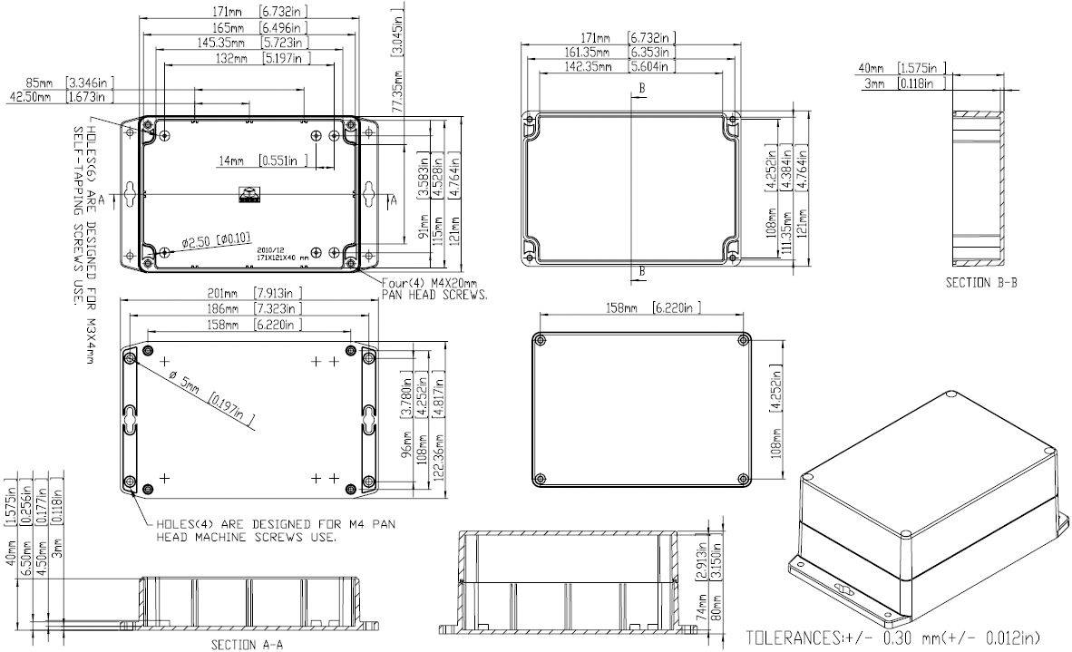 Gainta G340MF Universal enclosure 171 x 121 x 80 ABS plastic Dark grey 1 pc(s)-1