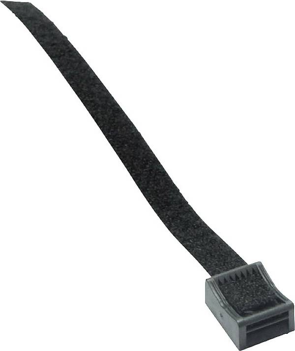 Hebotec Hook-and-loop mount for bundling , with socket, screw-on Hook and loop pad (W x H) 20 mm x 180 mm Black 1 pc(s)