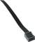 A black plastic cable tie is pictured on a white background.