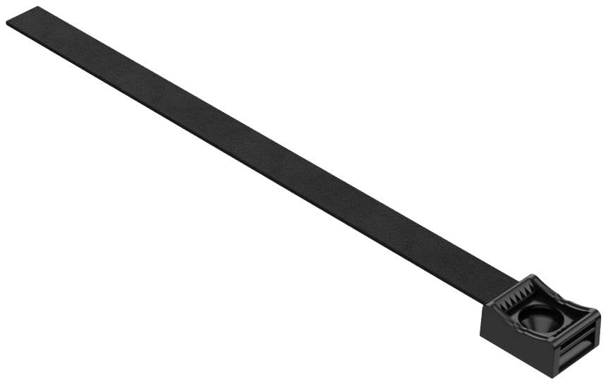 Hebotec HEBOTEC Hook-and-loop mount for bundling with socket, screw-on Hook  and loop pad (W x H) 10 mm x 150 mm Black