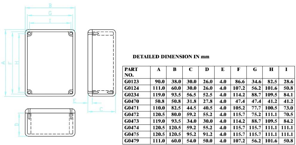 Gainta G0234 Casing 119 x 93.5 x 56.5 Aluminium Aluminium alloy Aluminium (natural) 1 pc(s)-1