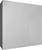 Silver two-door fridge with a simple design and rectangular shape. A small control panel is located on the front.