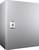 Silver metal cabinet with Rittal logo on the handle, suitable for storing technical equipment or documents.