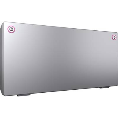Metal plate with two pink-edged screws in the upper corners.