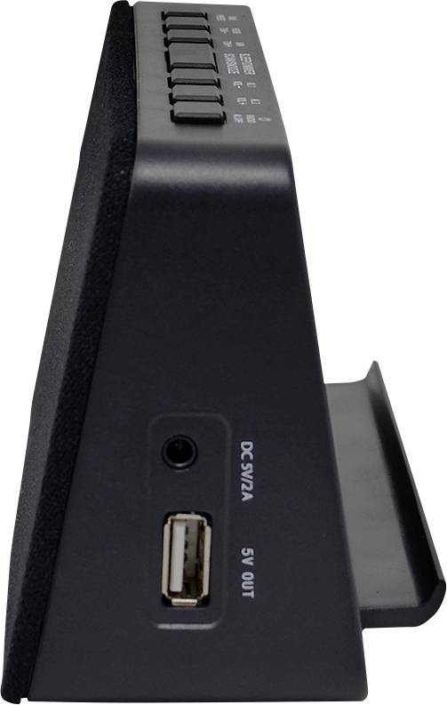 AIC WM3020i sw Radio alarm clock FM Alarm clock, Qi battery charger Black-5