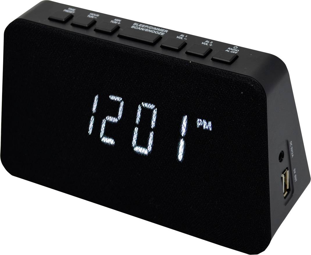 AIC WM3020i sw Radio alarm clock FM Alarm clock, Qi battery charger Black-8