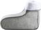 Grey, soft slipper with white lining, designed to provide warmth and comfort.