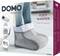 A grey foot heater with soft inner lining and three heat settings. Labelled as 'DOMO Foot Warmer', machine washable.