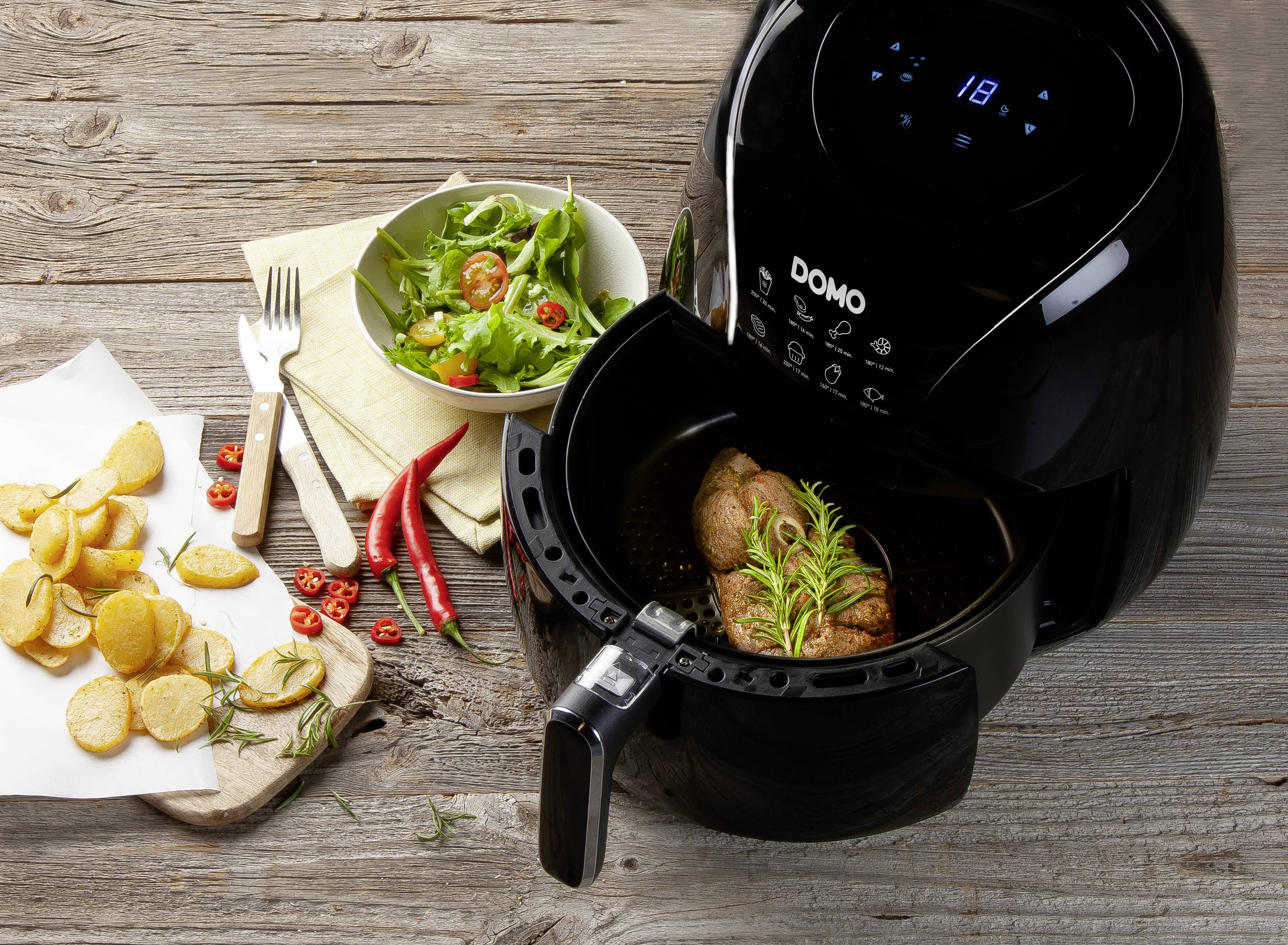 DOMO DO533FR Air fryer 2000 W Cool touch housing, Overheat protection, Non-stick coating, Timer function Black-17
