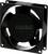 Industrial fan with a square frame and seven blades, mountable at four corners. Suitable for ventilation systems.