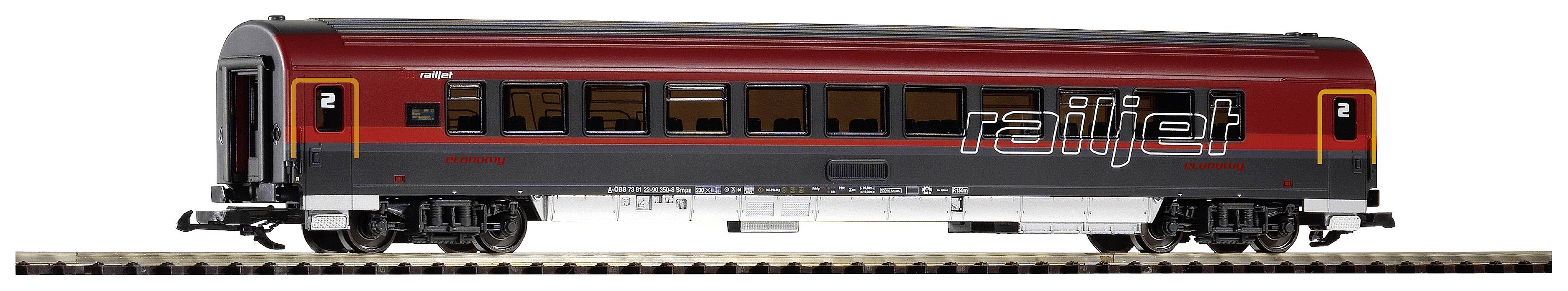 PIKO 37665 G Passenger wagon 2. Class of Railjet Austrian Federal Railways 2nd class