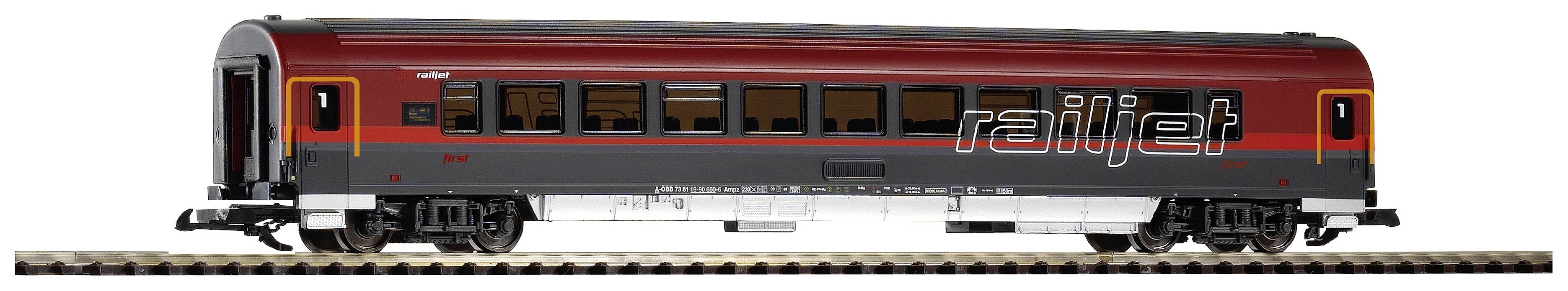PIKO 37666 G Passenger wagon 1. Class of Railjet Austrian Federal Railways 1st class