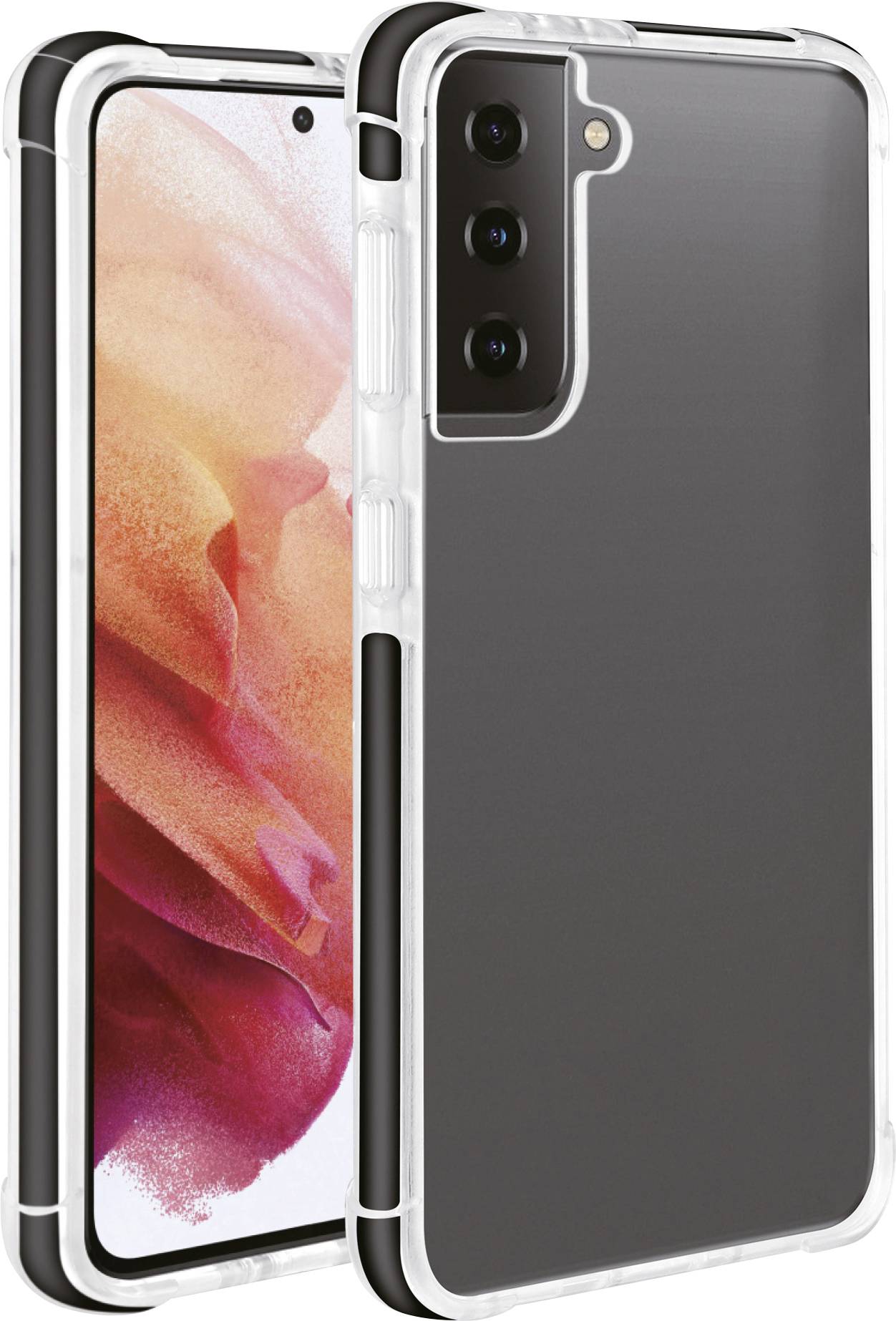 Vivanco Safe Steady Back cover Samsung Galaxy S21 (5G) Black, Transparent Inductive charging, Sprayproof, Shockproof, Water-resistant RSCVVSGS21T