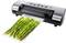 'A vacuum sealer seals a bag containing green asparagus.'