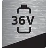 The graphic shows a battery symbol with the inscription '36V', indicating a 36-volt battery.