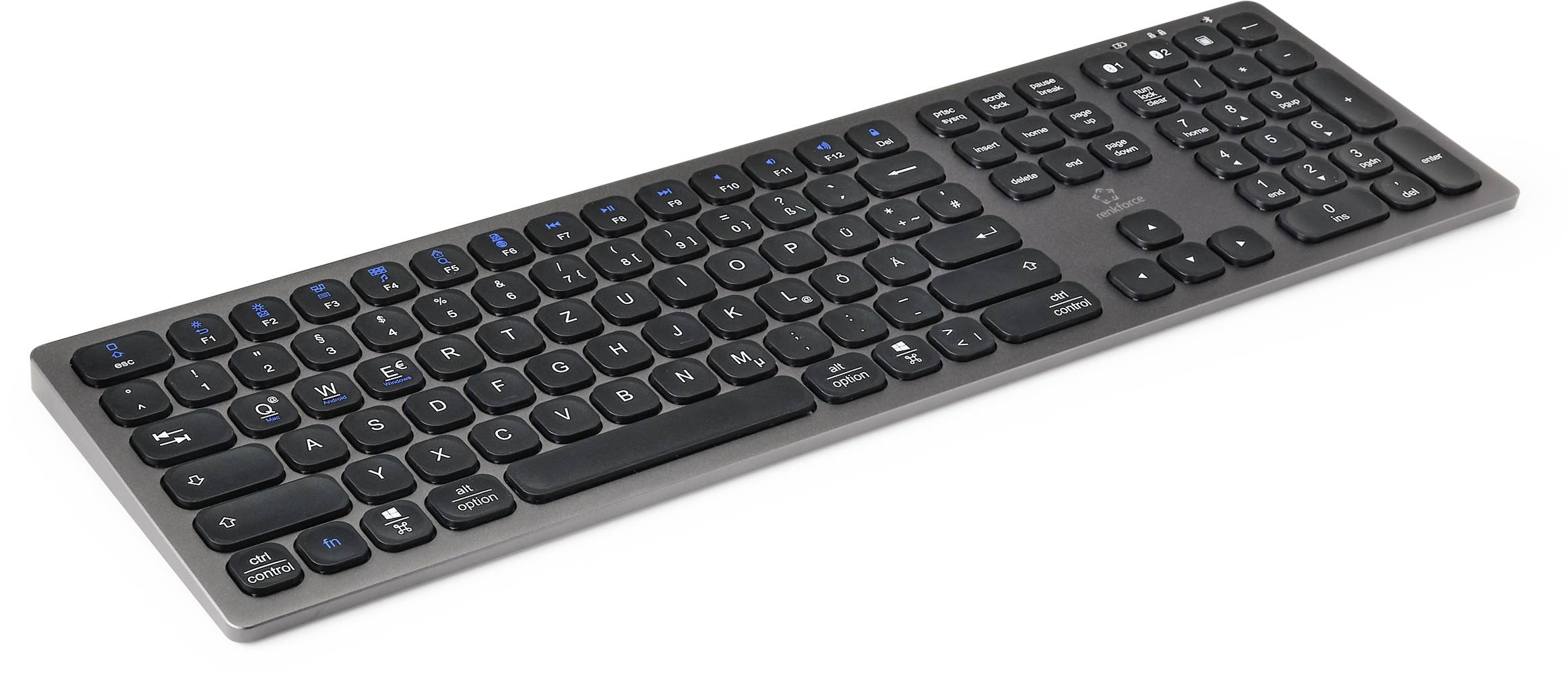 Renkforce RF-WKB-500 Keyboard QWERTZ Aluminium grey | Conrad.com