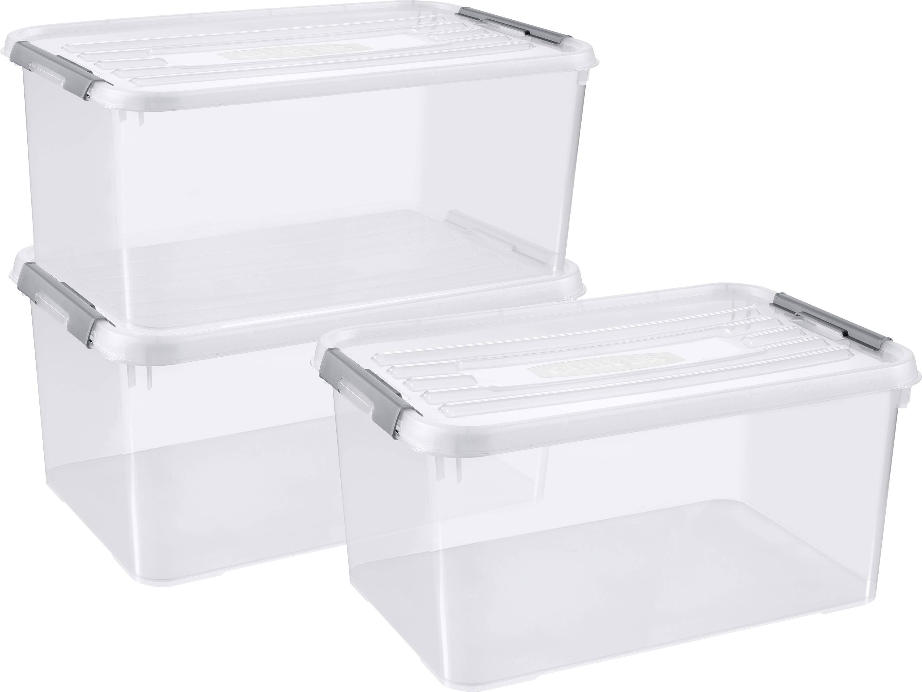 Curver 240679 Plastic box HANDY Closed, Stackable (W x H x D) 400 x 290 x 600 mm Transparent 3 pc(s)