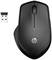 Black wireless HP mouse with USB receiver.