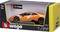 An orange Lamborghini Huracán Performante model car in a Bburago packaging, scale 1:24. Suitable for ages 3 and up.