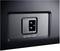 A DC power socket with the marking '12/24V=DC' in a rectangular frame on a black device.