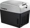Compact mobile cool box with a silver lid and digital controls. Perfect for camping and travelling, keeps drinks chilled.